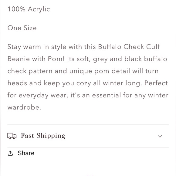 Buffalo Check Mustard Beanie With Pom NWT - Picture 5 of 5